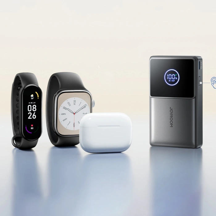 Powerbank Joyroom JR-PR1 10000mAh 22,5W z wbudowanym zwijanym kablem USB-C - czarny