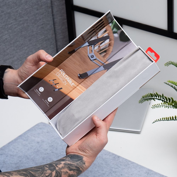 Uchwyt na laptop / tablet biurkowy składany Forcell F-Grip Fold Stand H Pro szary