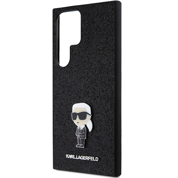 Etui Karl Lagerfeld KLHCS24LGKNPSK S24 Ultra S928 czarny/black hardcase Fixed Glitter Ikonik Logo Metal Pin Case