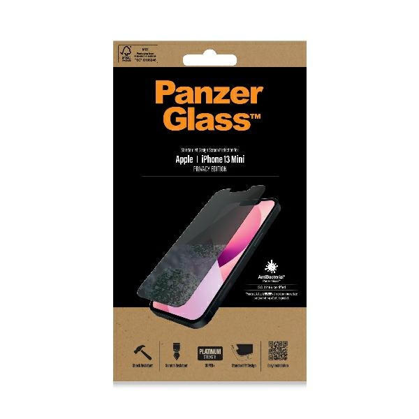 PanzerGlass Standard Super+ iPhone 13 Mini 5,4" Privacy Antibacterial P2741