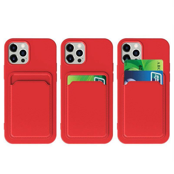ETUI Card Case silikonowe etui portfel z kieszonką na kartę dokumenty do Samsung Galaxy S22+ (S22 Plus) różowy CASE