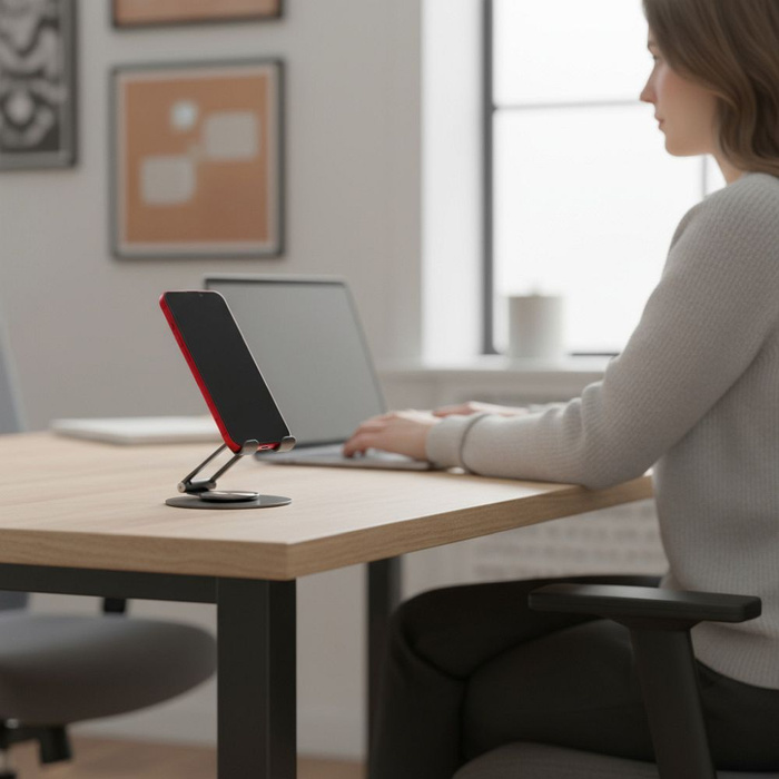 Uchwyt na telefon / tablet biurkowy składany Forcell F-Grip Fold Stand 3 360 szary