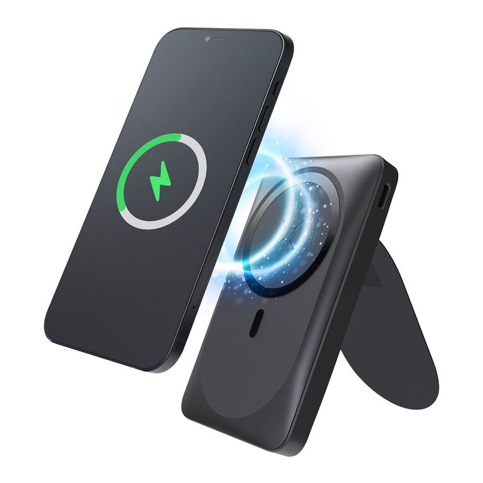 Powerbank zgodny z MagSafe Forcell F-Energy MagStand F10K2 QC3.0 PD 5A 20W 10000 mAh czarny