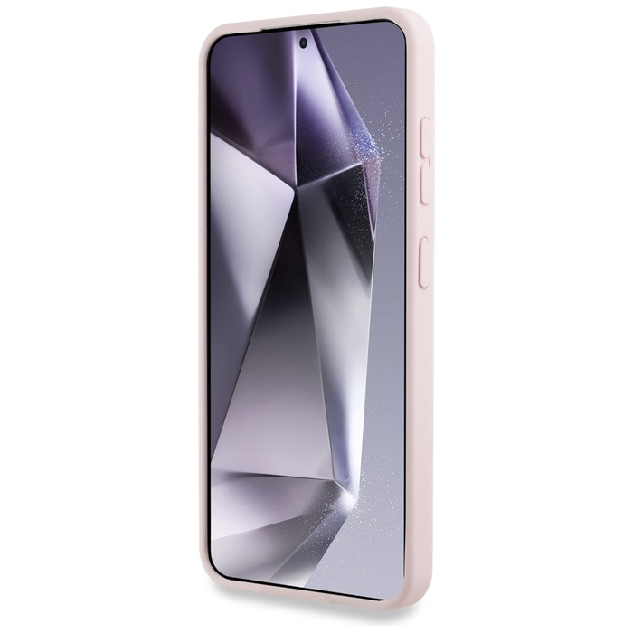 Etui Guess Silicone Big 4G Logo Bottom    Script Samsung Galaxy S25 różowy