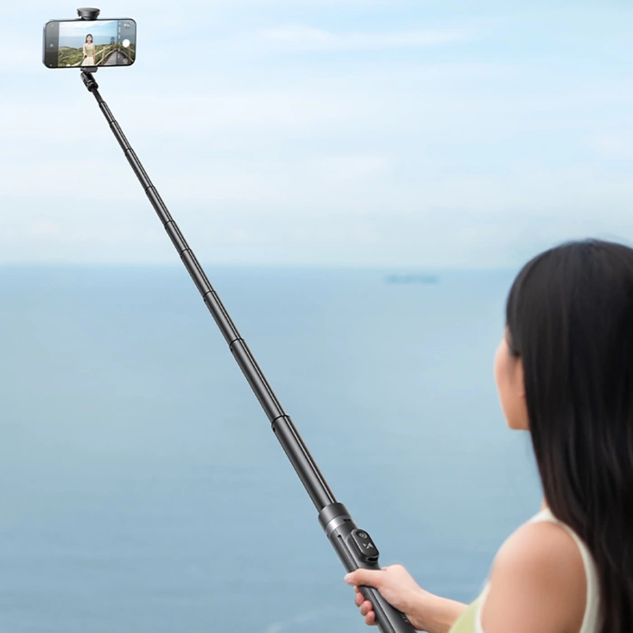 Selfie stick Statyw Wozinsky WRZP1 z automatycznie rozkładanymi nóżkami 1,7m Czarny