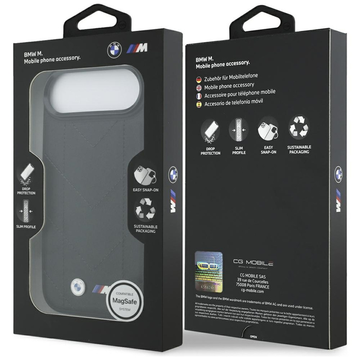 Etui BMW M Quilted Logo MagSafe do       iPhone 17 Air czarny