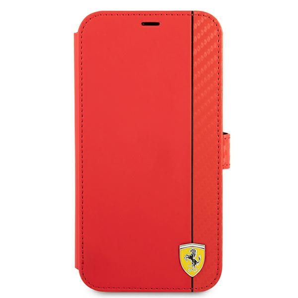 Etui FERRARI Apple iPhone 13 13 Pro Book On Track Carbon Stripe Czerwony Case