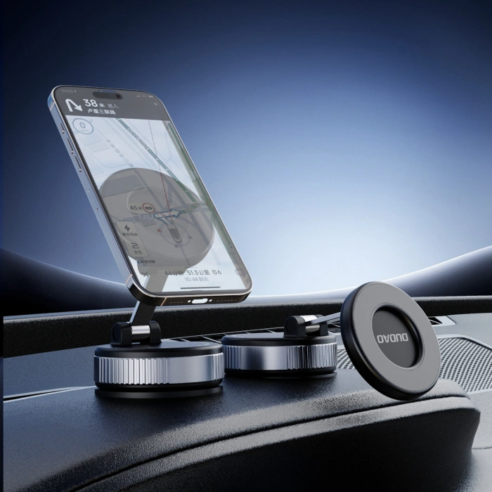 Uchwyt samochodowy Dudao F24PRO kompatybilny z MagSafe z przyssawką na szybę lub deskę rozdzielczą - czarny