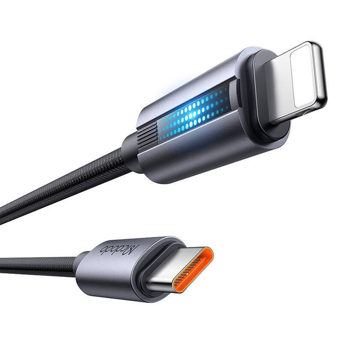 Kabel Mcdodo CA-5710 USB-C do Lightning z pulsującym światłem 36W 1,2m (czarny)