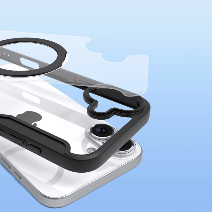 Etui Dux Ducis Skin X Pro na iPhone 16 z MagSafe, klapką i podstawką - czarne