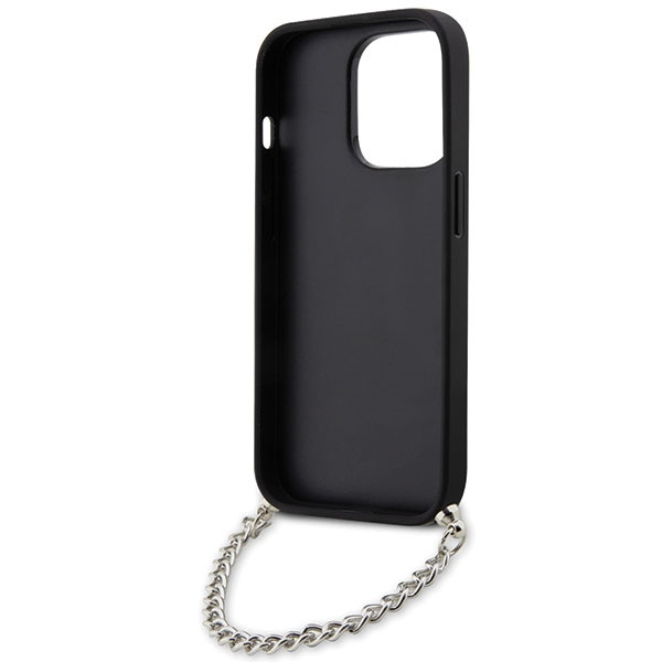 Etui Karl Lagerfeld KLHCP14LSACKLHPK iPhone 14 Pro 6.1" czarny/black hardcase Saffiano Monogram Chain Case