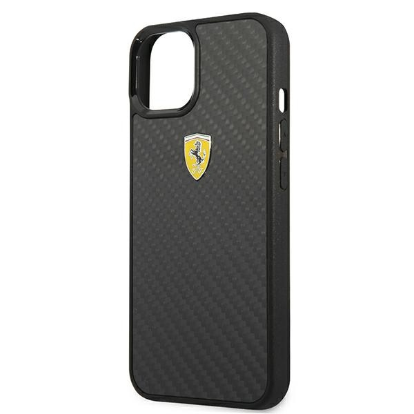 Etui FERRARI Apple iPhone 13 Mini On Track Real Carbon Czarny Hardcase