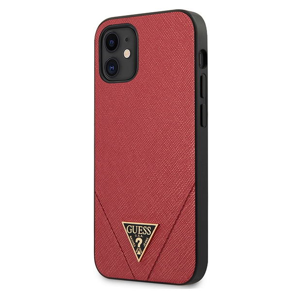 Etui GUESS Apple iPhone 12 Mini Saffiano Czerwony Hardcase