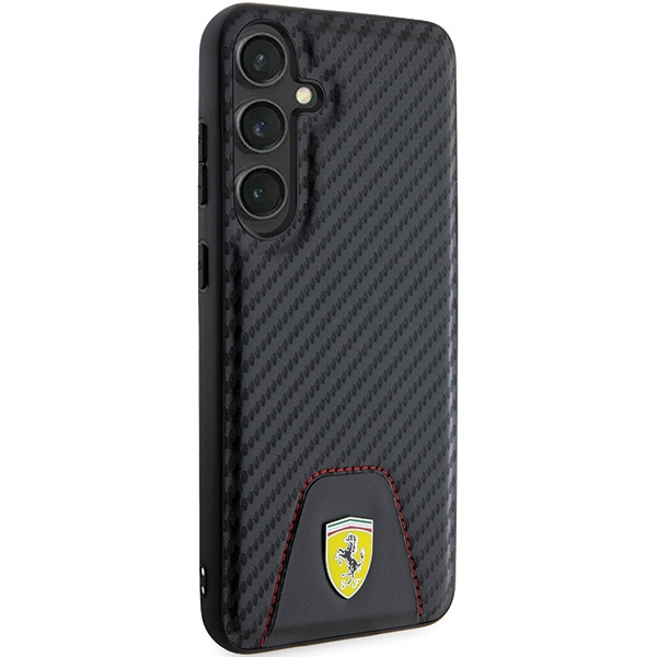 Etui FerrariFEHCS24MN3PUK Samsung Galaxy S24+ S926 czarny/black hardcase Carbon Stitched Bottom Case