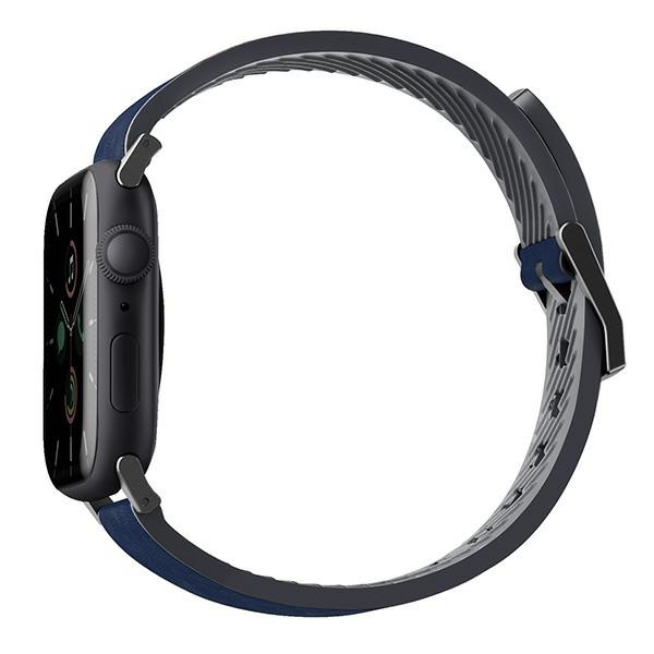 UNIQ pasek Straden Apple Watch Series 4/5/6/7/SE 42/44/45mm. Leather Hybrid Strap niebieski/blue
