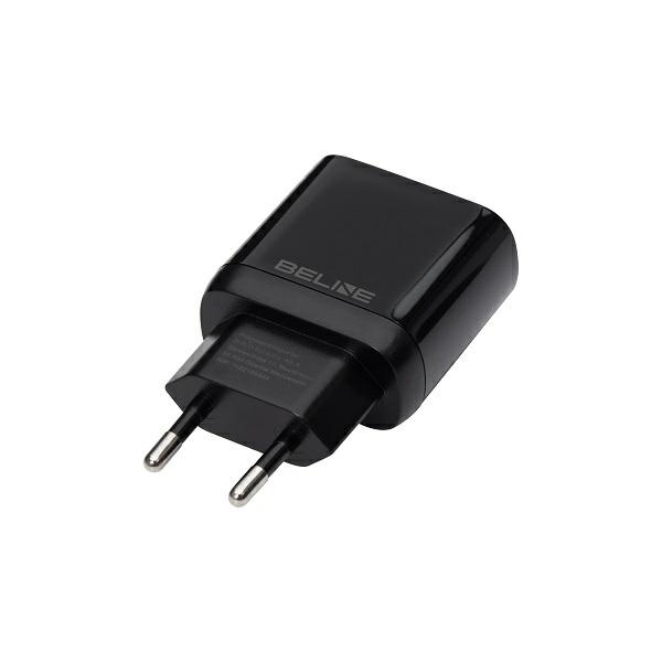 Beline Ład. siec. 1x USB-C 25W + kabelUSB-C czarna /black PD 3.0  BLNCB25C GaN