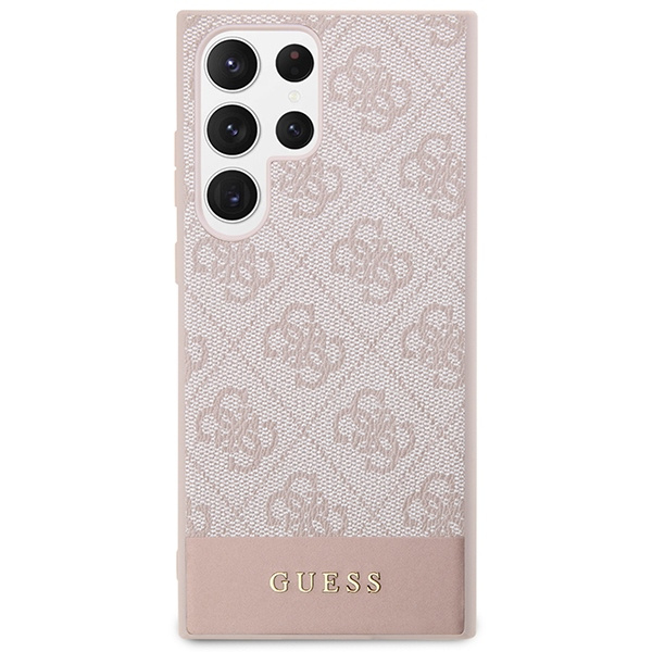 Etui Guess GUHCS23LG4GLPI S23 Ultra S918 różowy/pink hard case 4G Stripe Collection Case
