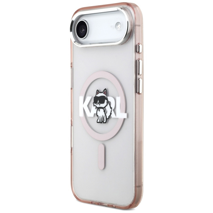 Etui Karl Lagerfeld IML Choupette Sketch Logo MagSafe do iPhone 17 Air różowy