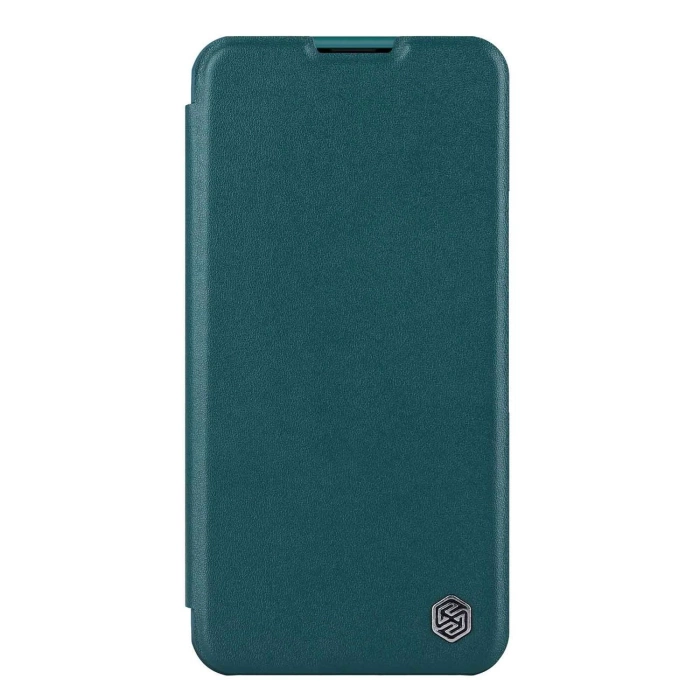 Etui Nillkin Qin Leather Pro Case etui iPhone 14 Pro Max osłona na aparat kabura pokrowiec obudowa z klapką zielony