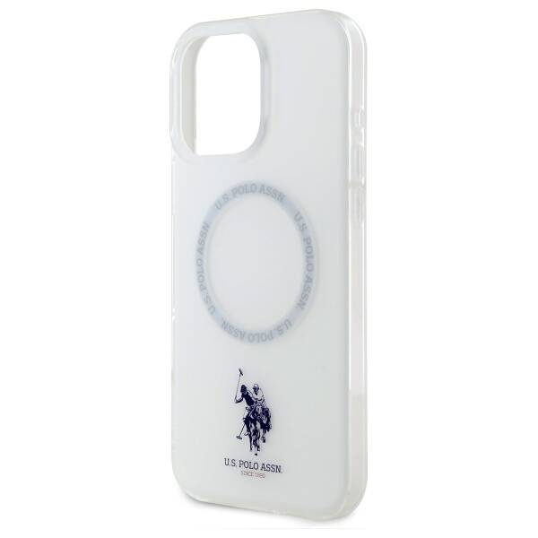 Etui US Polo iPhone 16 Pro Max 6.9" biały/white IML Ring MagSafe