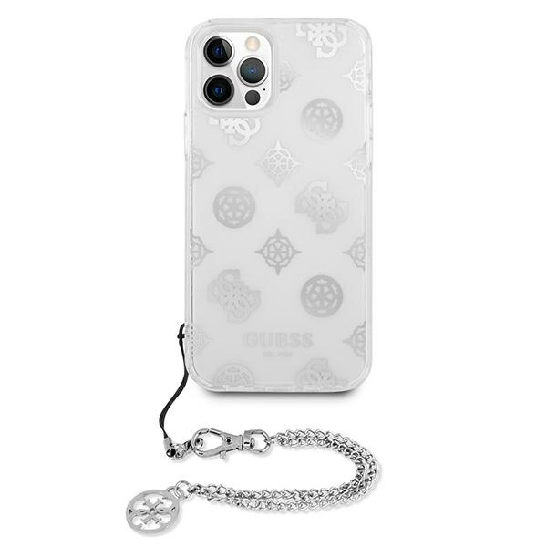 Etui GUESS Apple iPhone 12 Pro Max Peony Chain Collection Srebrny Hardcase