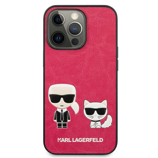 Etui KARL LAGERFELD Apple iPhone 13 13 Pro Ikonik Karl & Choupette Fuksja Hardcase