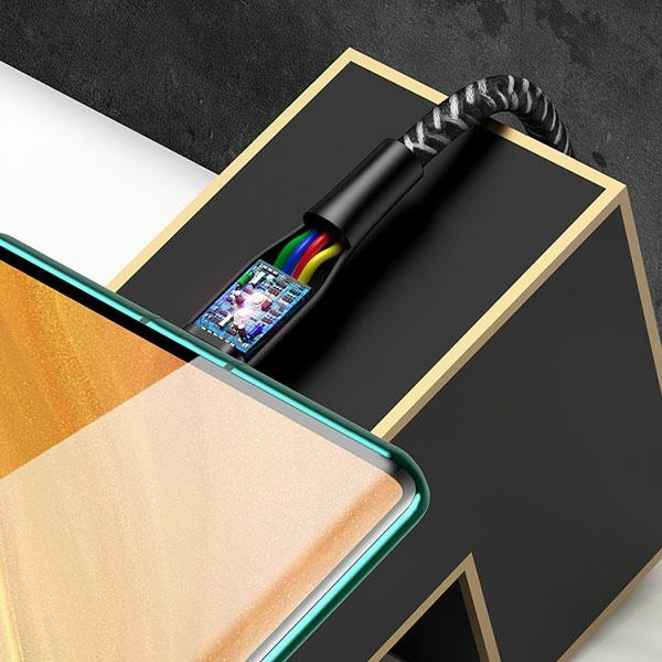 USAMS Kabel pleciony U41 USB-C/USB Fast Charge 1m czerwony/red SJ392USB02 (US-SJ392)