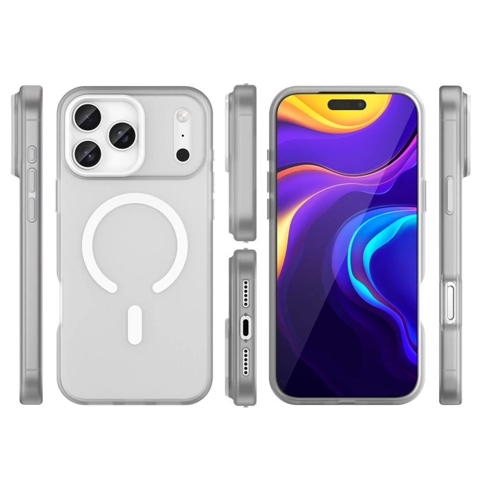 Etui Magnetic iPhone 17 Pro Abrasive MagSafe Matowe Białe
