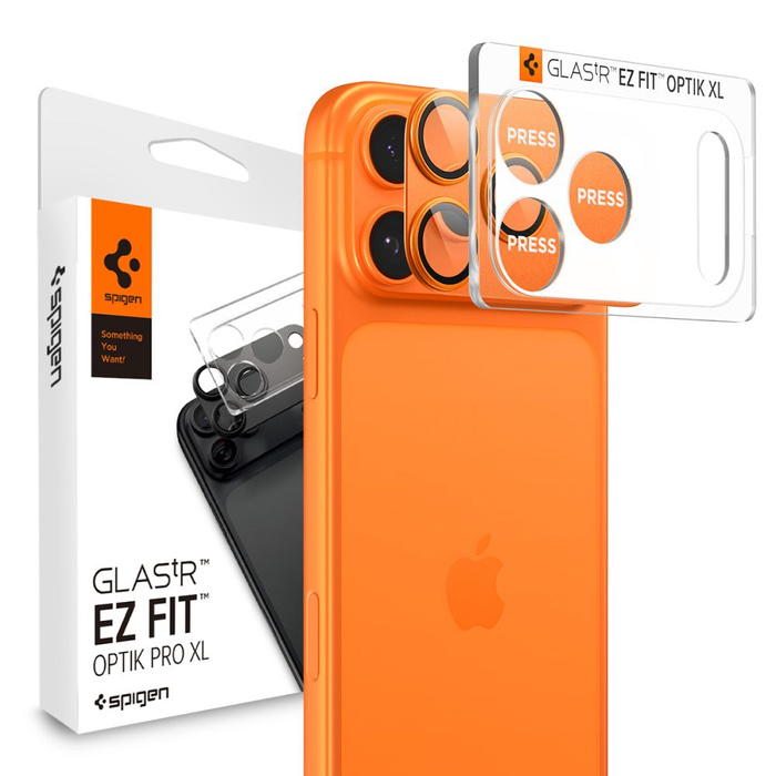 OSŁONA APARATU SPIGEN OPTIK PRO XL GLAS.TR ”EZ FIT” CAMERA PROTECTOR IPHONE 17 PRO ORANGE
