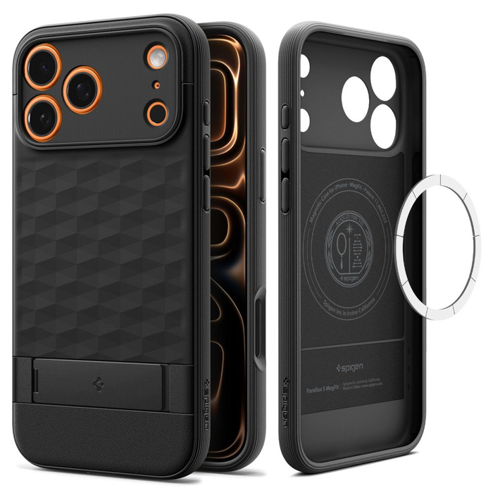 ETUI SPIGEN IPHONE 17 PRO PARALLAX ”S” MAG MAGSAFE MATTE BLACK