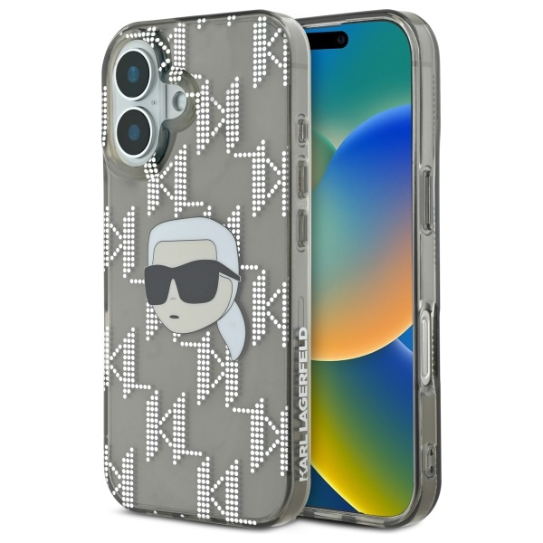 Etui Karl Lagerfeld iPhone 16 6.1" czarny/black hardcase IML Karl Head Electroplated
