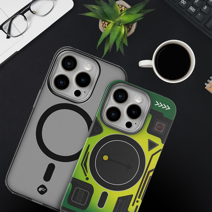 Etui na Samsung S25 Forcell F-Protect Levels Dual Layer 4D technology zgodny z MagSafe Military Drop-Test cyber green