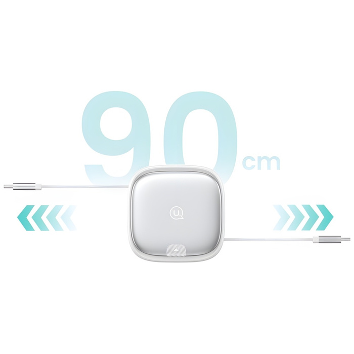 USAMS Kabel rozwijany 3w1 z pudełkiem MicroUSB/USB-C/Lightning 60W stalowy/tarnish SJ650USB01 (US-SJ650)