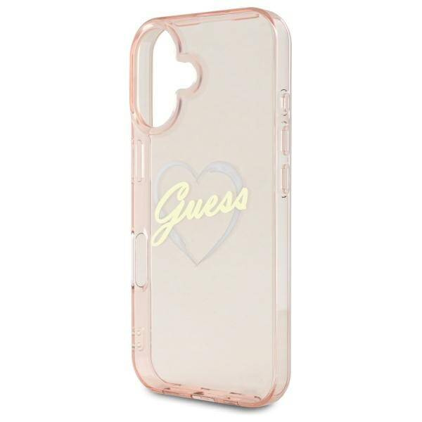 Etui Guess iPhone 16 6.1" różowy/pink hardcase IML Heart