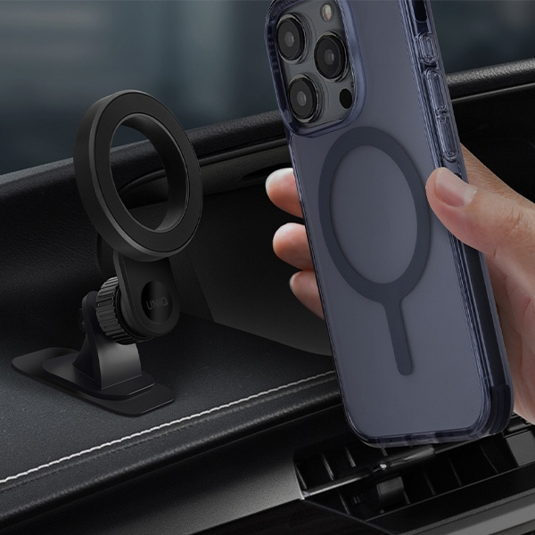 Uchwyt samochodowy UNIQ Trelix Car magnetyczny na deskę rozdzielczą - czarny