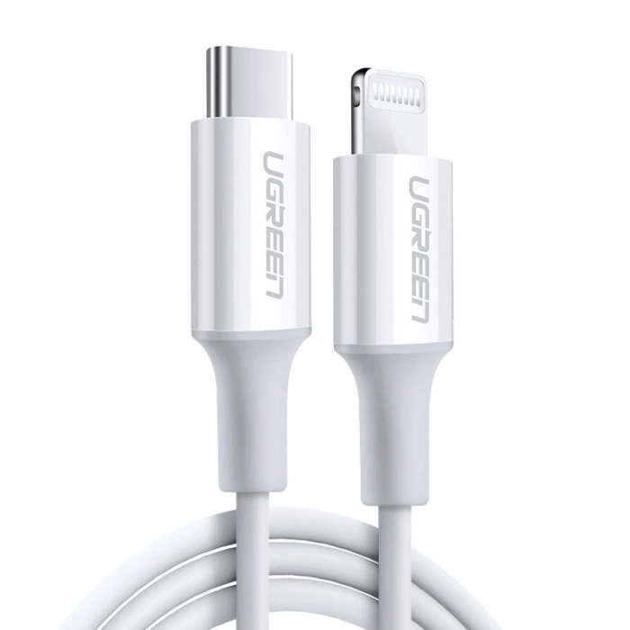 Kabel Ugreen US171 Lightning - USB-C MFi PD 20W 3A 480Mb/s 0,5m - biały