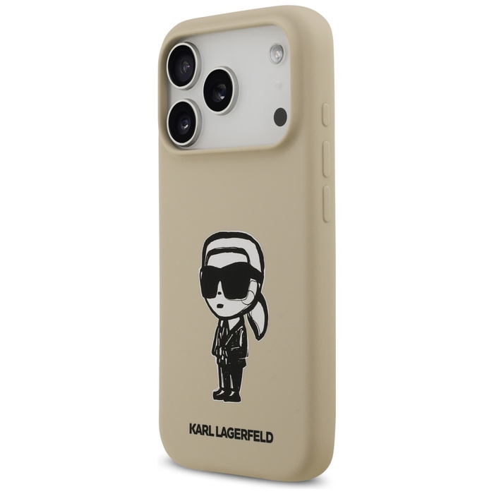Etui Karl Lagerfeld Silicone Karl Sketch & Logo MagSafe do iPhone 17 Pro brązowy