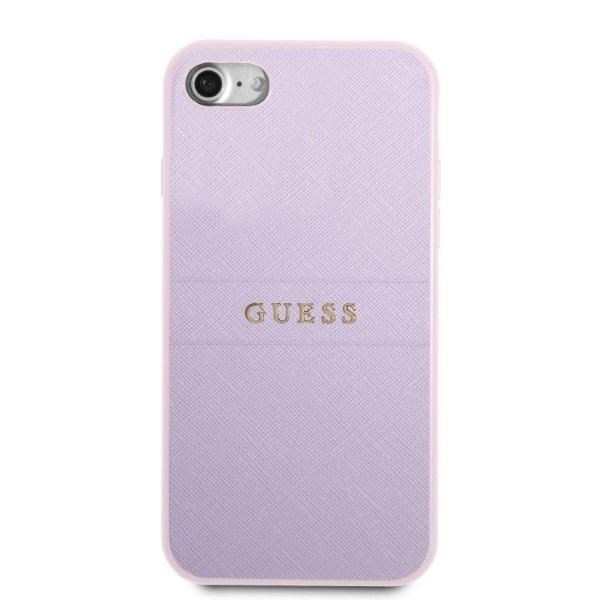 Etui Guess Guhci8psasbpu iPhone 7/8 / Se 2020 / Se 2022 Hardcase Fioletowy/purple Saffiano Hot Stamp & Metal Logo Case