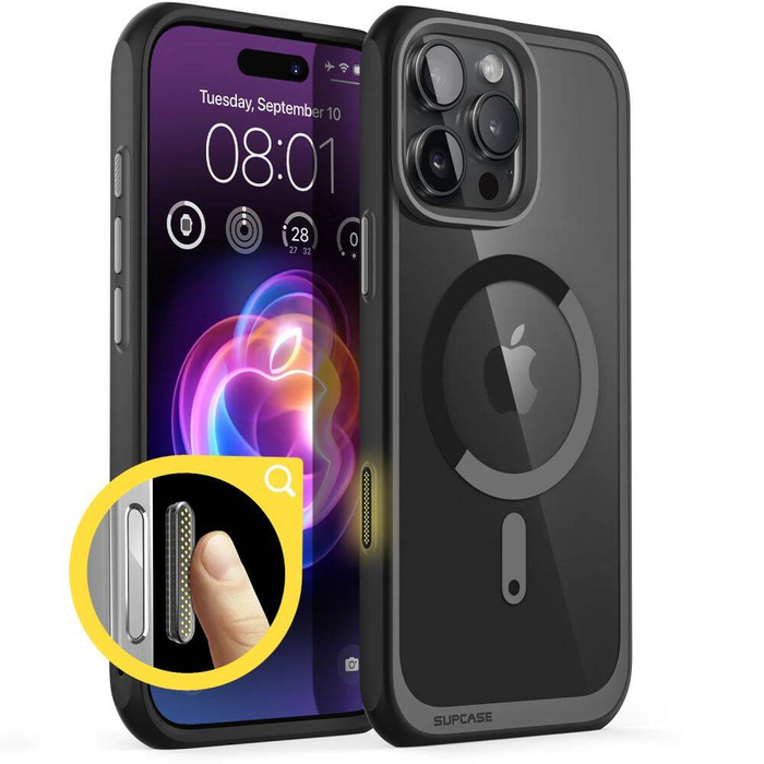 ETUI SUPCASE UB MAG MAGSAFE IPHONE 16 PRO MAX BLACK