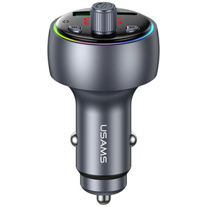 Ładowarka samochodowa USAMS CC328 30W 1xUSB-A 1xUSB-C Bluetooth FM tarnish