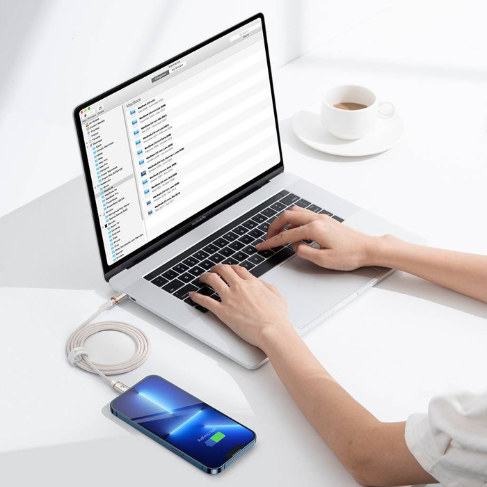 Baseus Crystal Shine Series kabel USB Typ C - Lightning szybkie ładowanie Power Delivery 20W 1,2m różowy (CAJY001304)