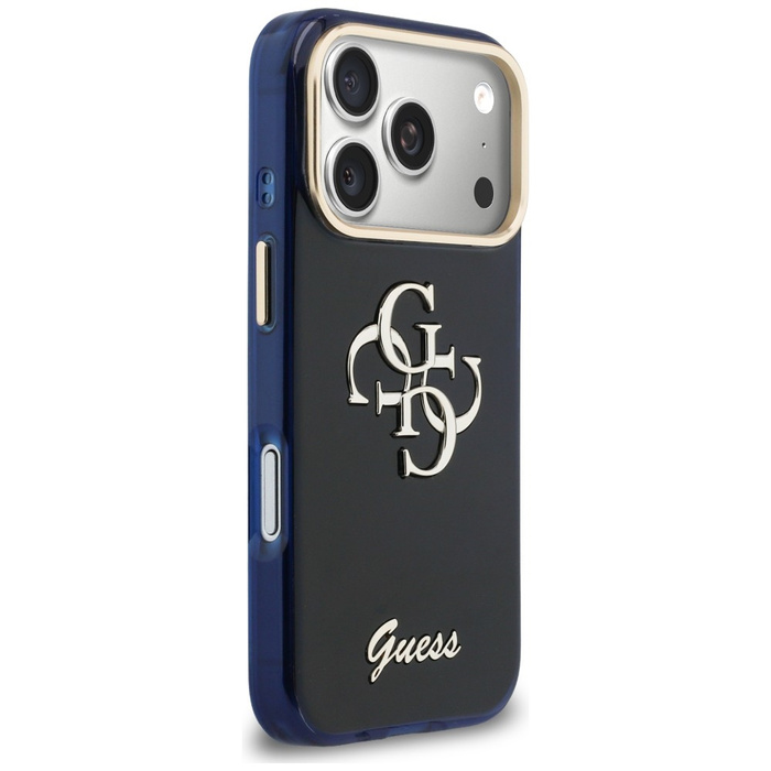 Etui Guess IML 4G Script Metal do iPhone 17 Pro niebieski