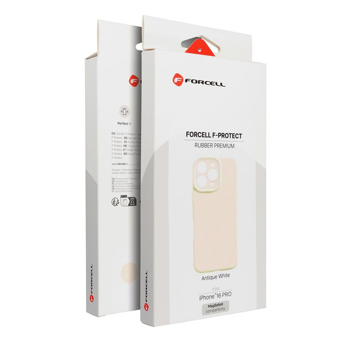 Etui na iPhone 16 PRO Forcell F-Protect Rubber Premium zgodny z MagSafe antique white 0INT