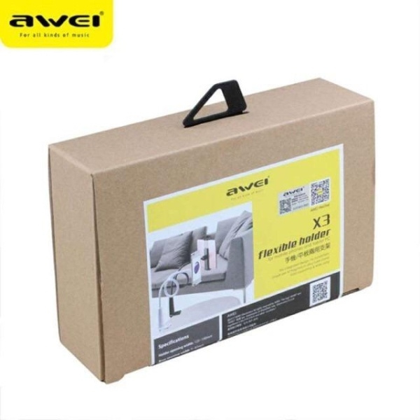 Uchwyt Biurkowy AWEI Na Telefon X3 4-10,5 Długie Ramię Czarny