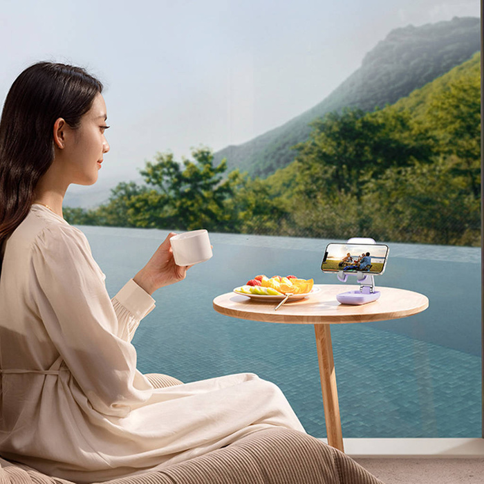 Regulowany stojak na telefon Baseus Seashell Series - różowy