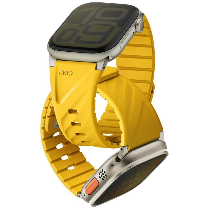 Pasek UNIQ Fluo Apple Watch 49/46/45/44/42/41/40mm Magnetic Żółty