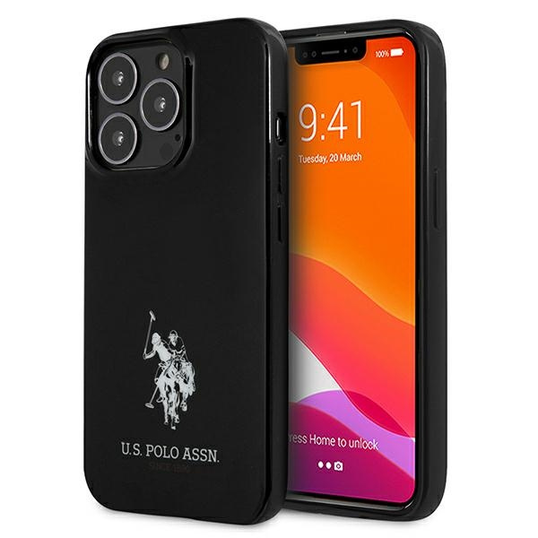 Etui US POLO Apple iPhone 13 13 Pro Horses Logo Czarny Hardcase