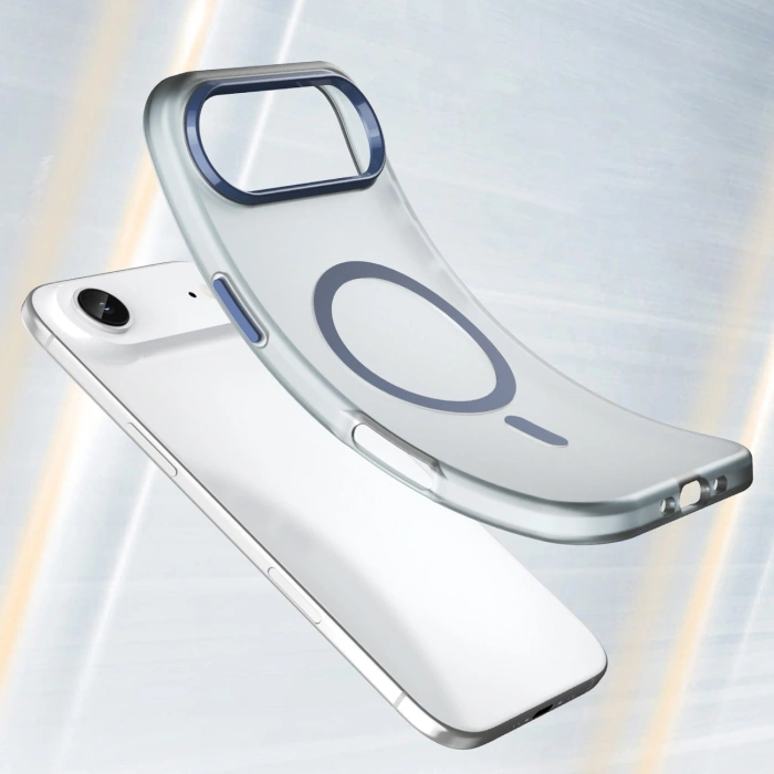 Etui Magnetic iPhone 17 Air Abrasive MagSafe Matowe Niebieskie