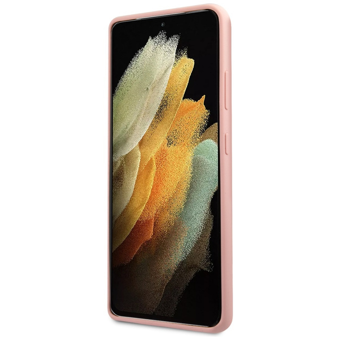 Etui GUESS Samsung Galaxy S21 Ultra Script Vintage Różowy Hardcase