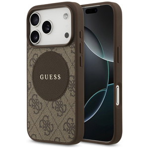 Etui Guess 4G Circle Classic Logo        MagSafe do iPhone 17 Pro brązowy